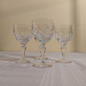 Set of 4 crystal claret wine glasses